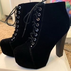 Black booties.